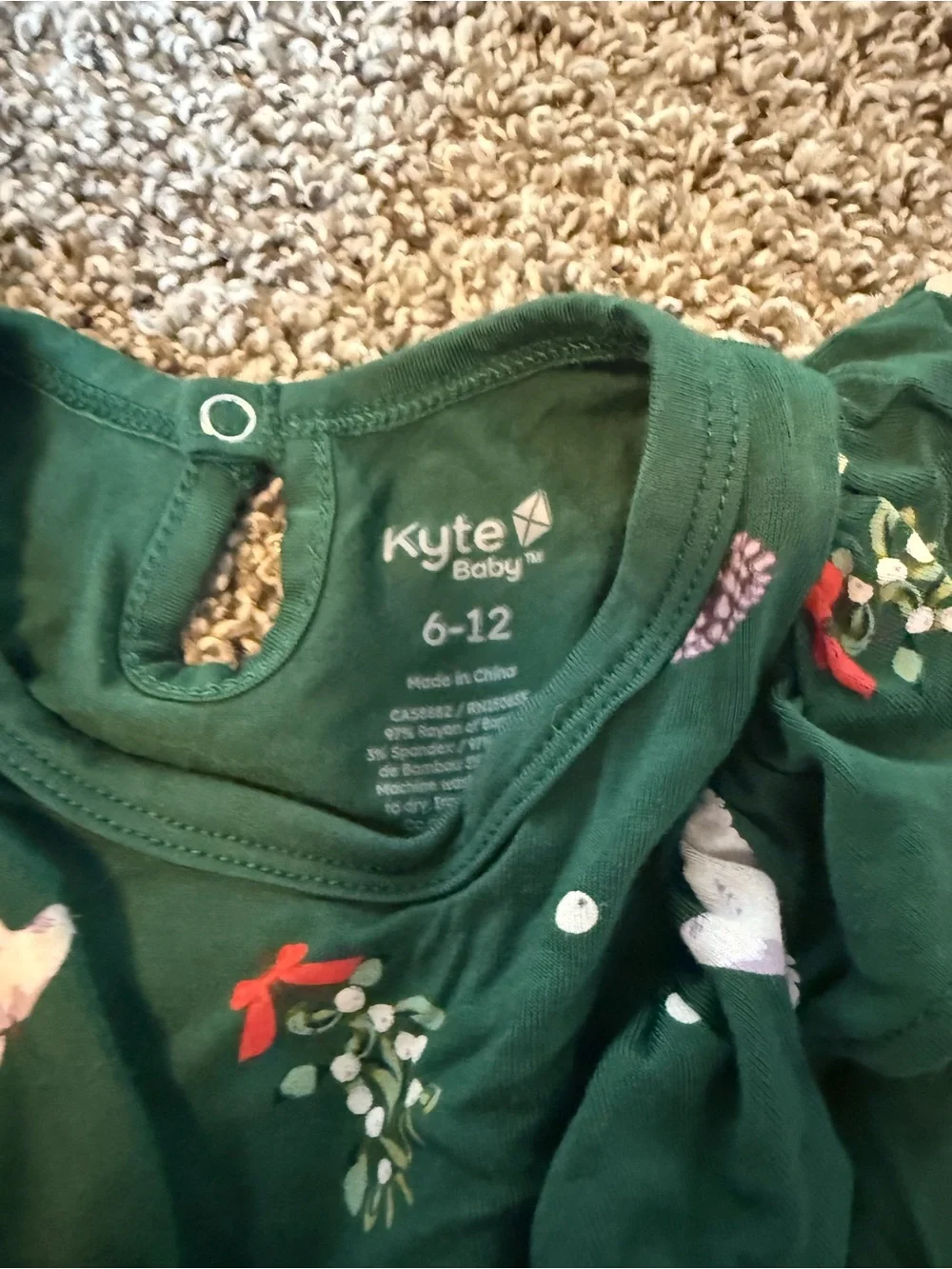 Kyte baby Christmas bubble dress bamboo size 6-12 months